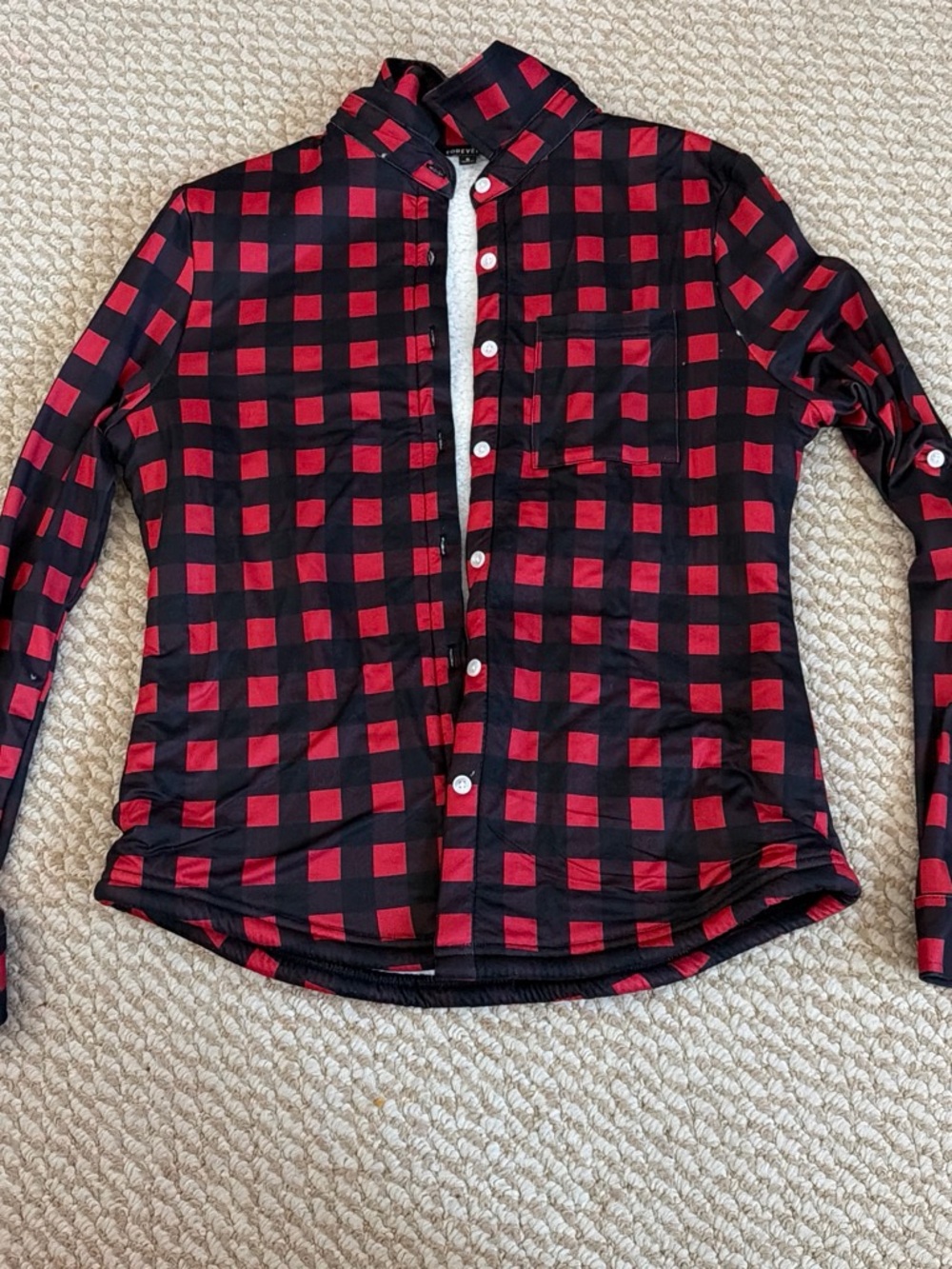 Forever 21 Red and Black Plaid Button-Down Shirt